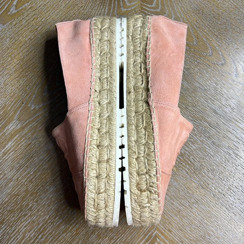 ETIENNE AIGNER Pink Wade Suede Platform Espadrilles 7